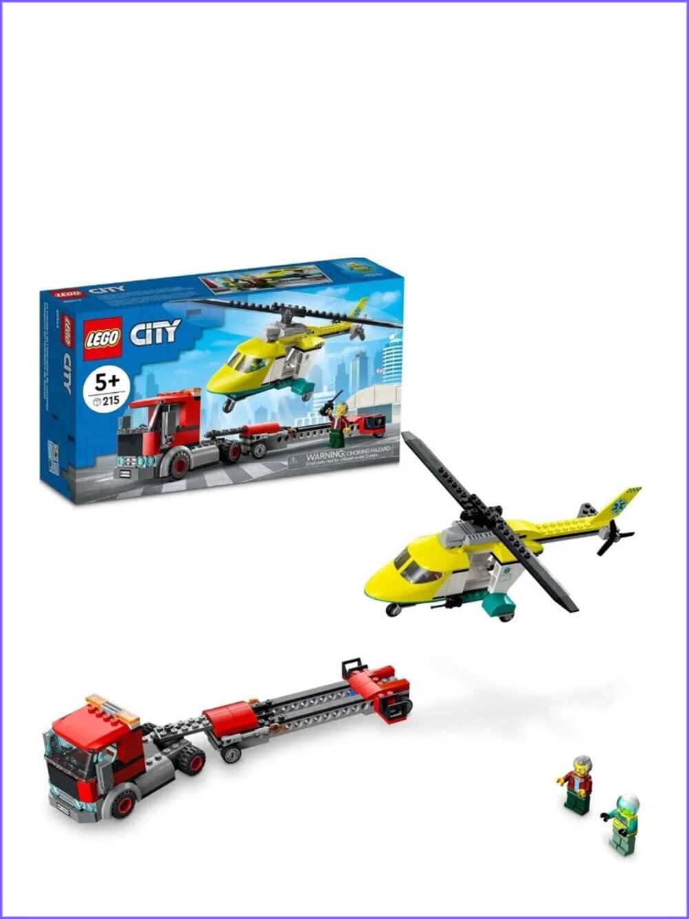 LegoCity Rescue Helicopter Transport Great Vehicles 60343 New In Box